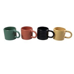 Mainstays 4-Pack of 17oz Ribbed Matte Finish Stoneware Coffee Mugs